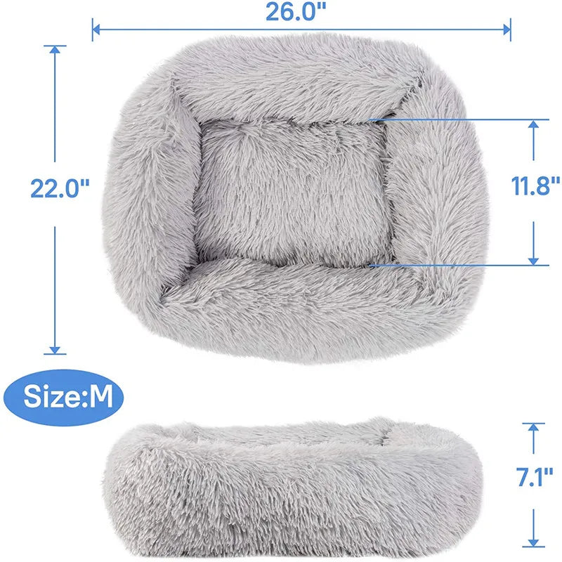 Pat and Pet Emporium | Pet Beds | Square Soft Plush Dog Bed