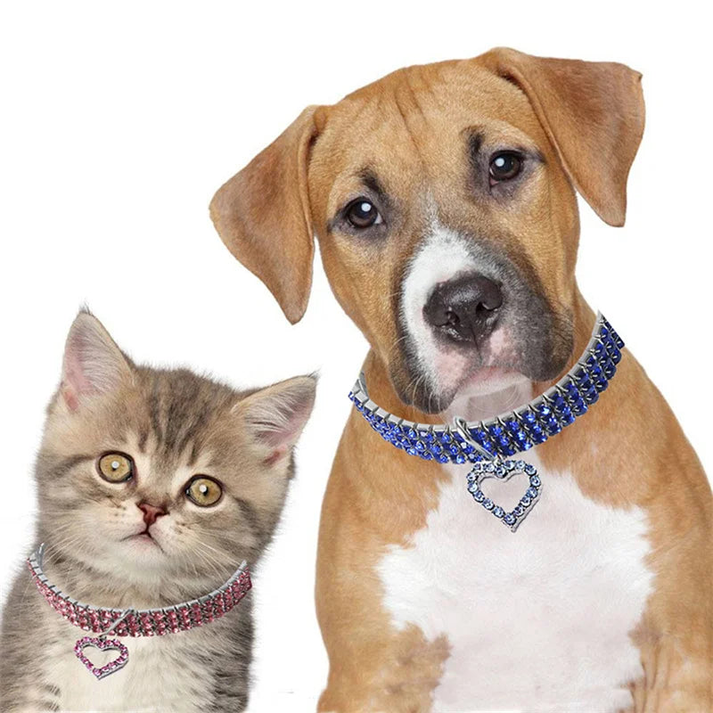 Pat and Pet Emporium | Pet Collars | Rhinestone Heart Collar