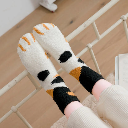 Pat and Pet Emporium | Socks | Women's Fluffy Animal Paw Socks