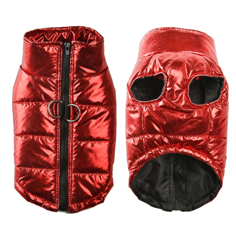 Pat and Pet Emporium | Pet Clothing | Metallic Puffer Dog Jacket