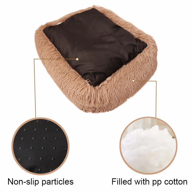 Pat and Pet Emporium | Pet Beds | Square Soft Plush Dog Bed