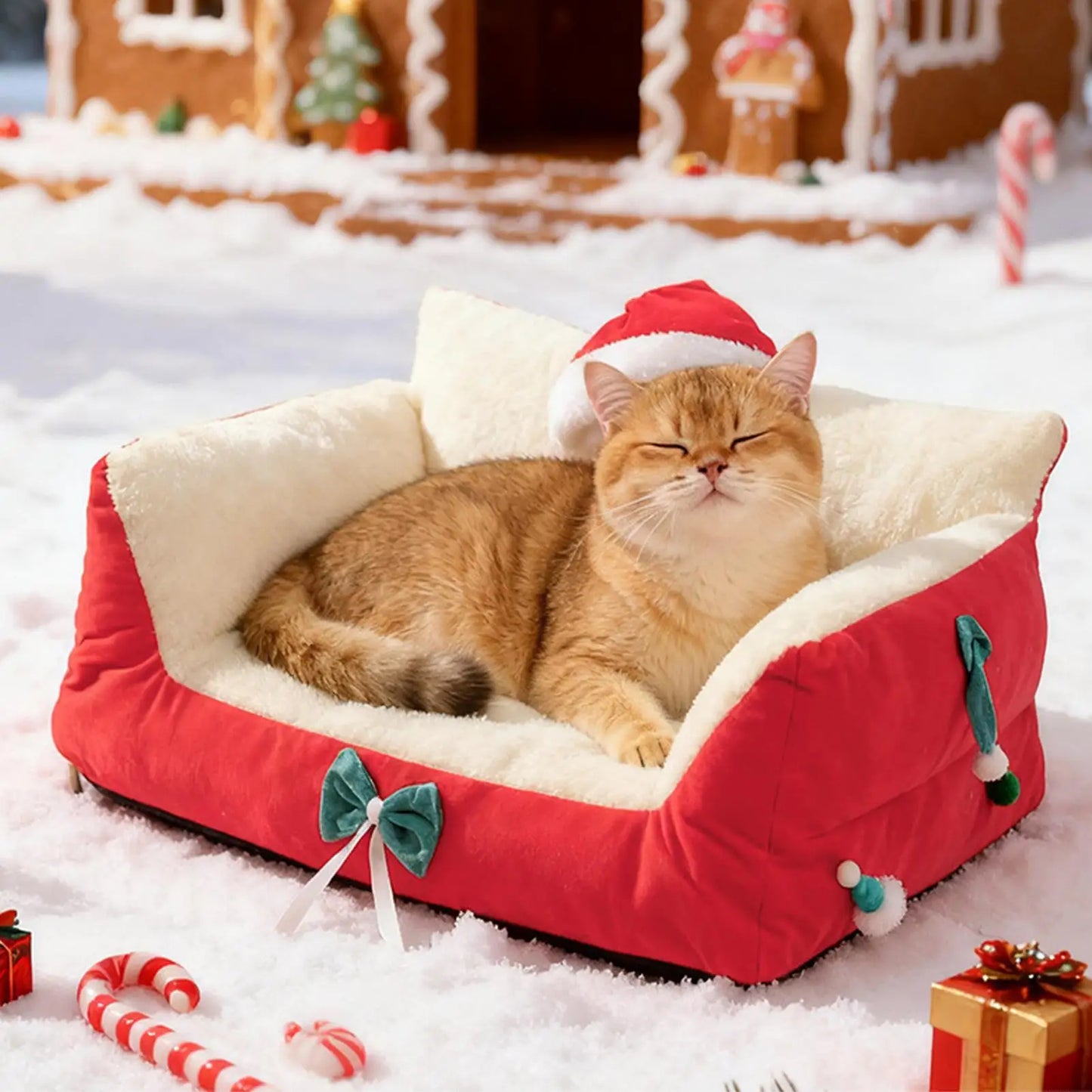 Pat and Pet Emporium | Pet Beds | Plush Christmas Pet Bed