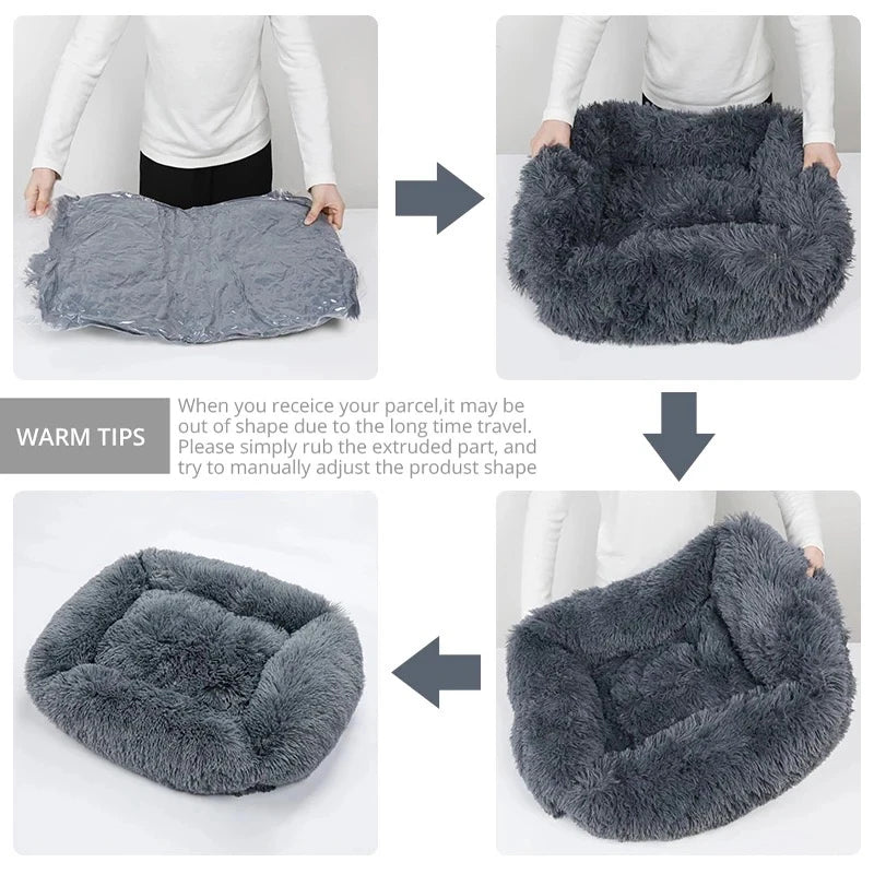 Pat and Pet Emporium | Pet Beds | Square Soft Plush Dog Bed