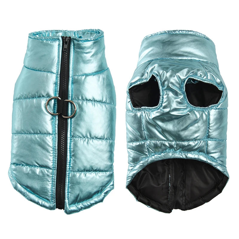 Pat and Pet Emporium | Pet Clothing | Metallic Puffer Dog Jacket