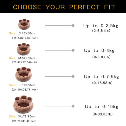 Pat and Pet Emporium | Pet Beds | Paw Shaped Washable Bed