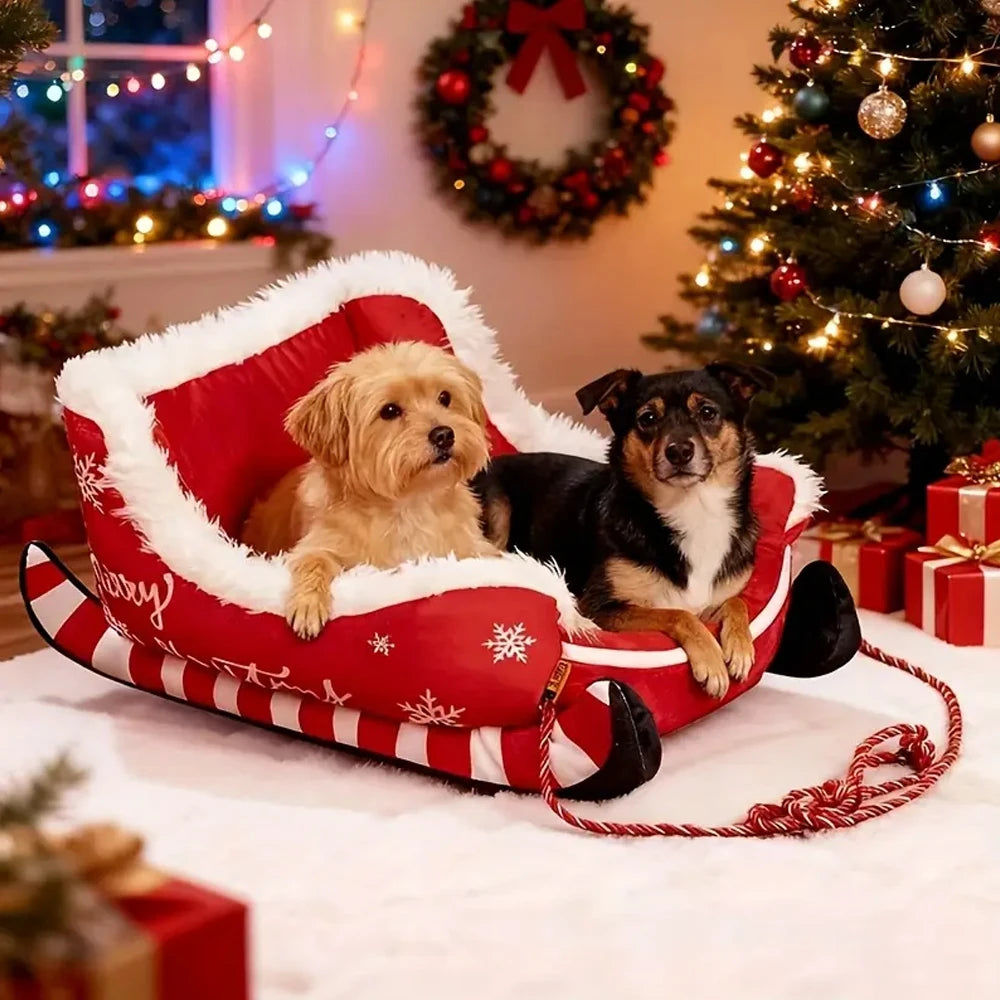 Pat and Pet Emporium | Pet Beds | Christmas Sleigh Pet Bed