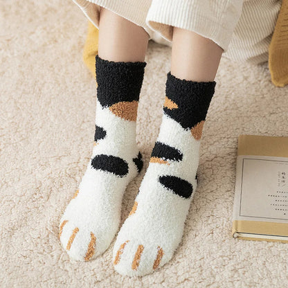 Pat and Pet Emporium | Socks | Women's Fluffy Animal Paw Socks