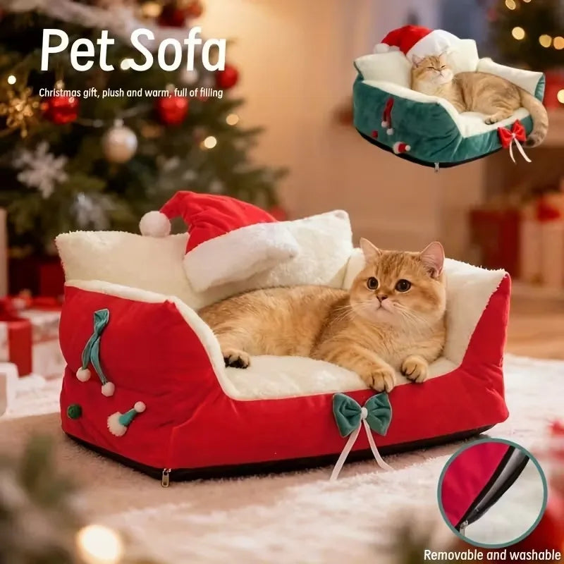 Pat and Pet Emporium | Pet Beds | Plush Christmas Pet Bed