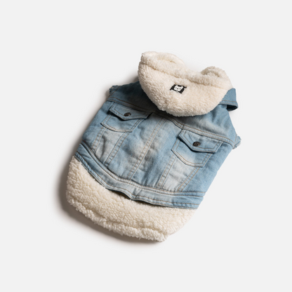 Pat and Pet Emporium | Pet Clothing | Fleece Denim Dog Jacket
