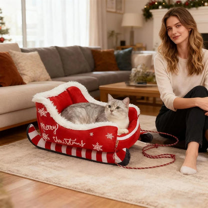 Pat and Pet Emporium | Pet Beds | Christmas Sleigh Pet Bed