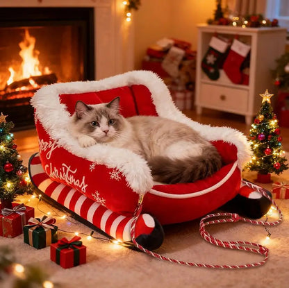 Pat and Pet Emporium | Pet Beds | Christmas Sleigh Pet Bed