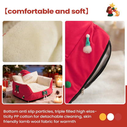 Pat and Pet Emporium | Pet Beds | Plush Christmas Pet Bed