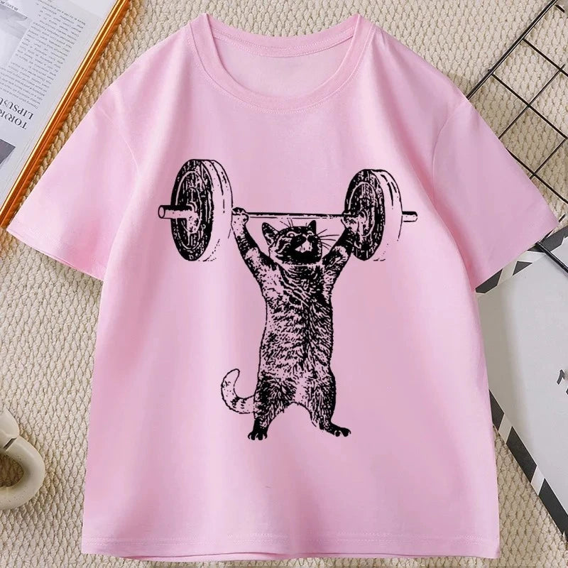 Pat and Pet Emporium | Pet Lovers | Shirts | Unisex Weight Lifting Cat Tee