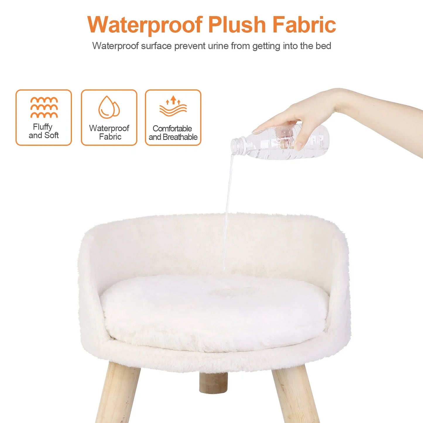 Pat and Pet Emporium | Pet Beds | Plush Small Pet Raised Chair