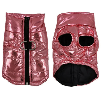 Pat and Pet Emporium | Pet Clothing | Metallic Puffer Dog Jacket