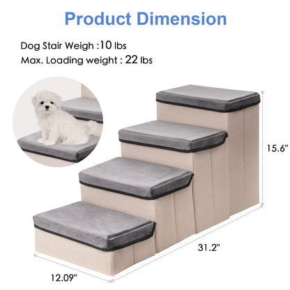 Pat and Pet Emporium | Pet Home Products | Foldable Dog Stairs 4 Tier