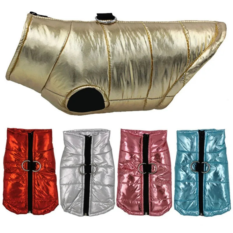 Pat and Pet Emporium | Pet Clothing | Metallic Puffer Dog Jacket