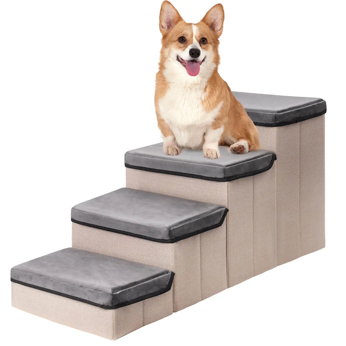 Pat and Pet Emporium | Pet Home Products | Foldable Dog Stairs 4 Tier