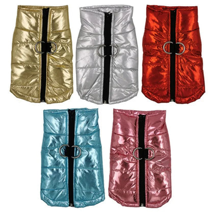 Pat and Pet Emporium | Pet Clothing | Metallic Puffer Dog Jacket