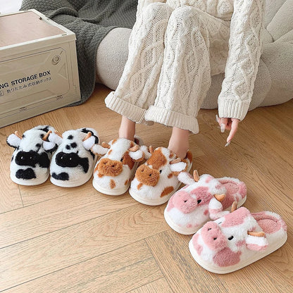 Pat and Pet Emporium | Shoes | Women's Warm Cartoon Cow Slippers