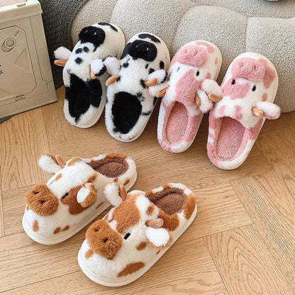 Pat and Pet Emporium | Shoes | Women's Warm Cartoon Cow Slippers