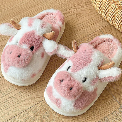 Pat and Pet Emporium | Shoes | Women's Warm Cartoon Cow Slippers