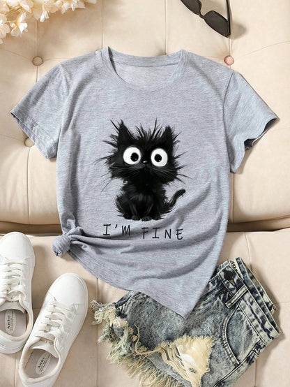 Pat and Pet Emporium | Pet Lovers | Shirts | Women's I'm Fine Cat Tee