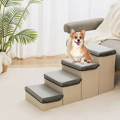 Pat and Pet Emporium | Pet Home Products | Foldable Dog Stairs 4 Tier