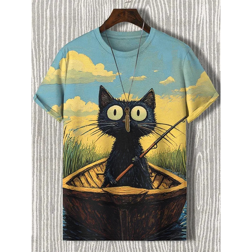 Pat and Pet Emporium | Pet Lovers | Shirts | Unisex Cartoon Cat Tee