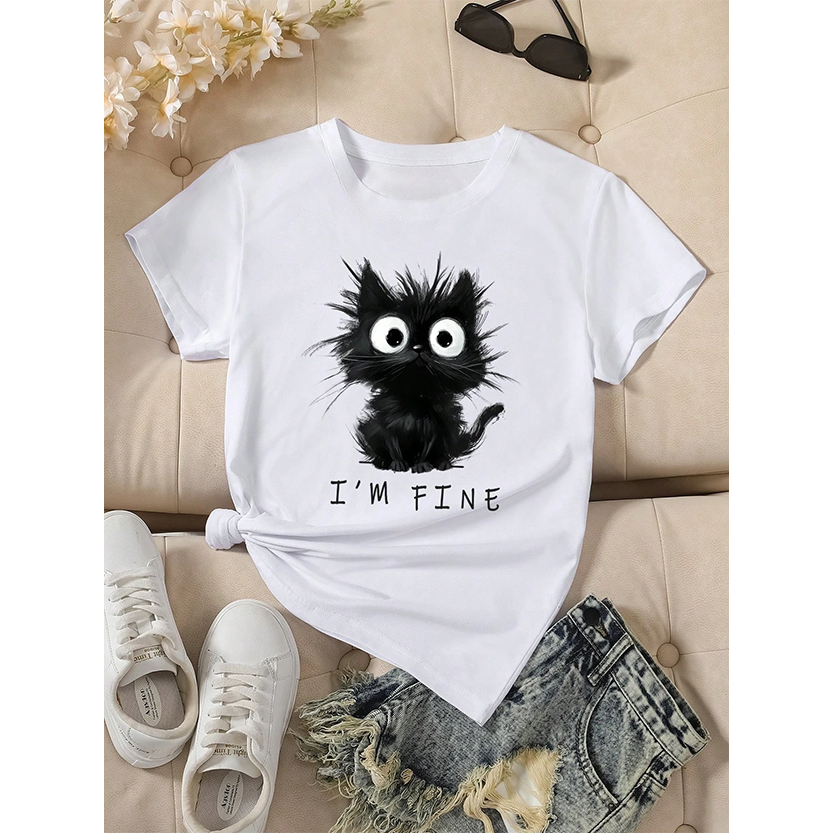 Pat and Pet Emporium | Pet Lovers T-Shirts | Cat I'm Fine Shirt