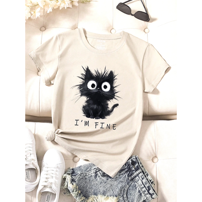 Pat and Pet Emporium | Pet Lovers T-Shirts | Cat I'm Fine Shirt