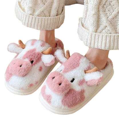 Pat and Pet Emporium | Shoes | Women's Warm Cartoon Cow Slippers