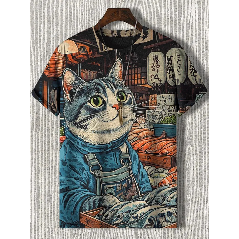 Pat and Pet Emporium | Pet Lovers | Shirts | Unisex Cartoon Cat Tee