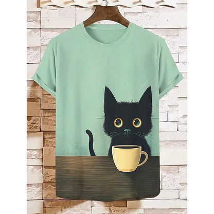 Pat and Pet Emporium | Pet Lovers | Shirts | Unisex Cartoon Cat Tee