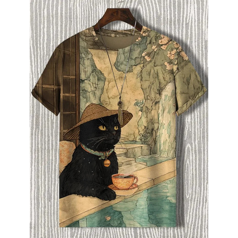 Pat and Pet Emporium | Pet Lovers | Shirts | Unisex Cartoon Cat Tee
