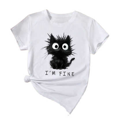Pat and Pet Emporium | Pet Lovers T-Shirts | Cat I'm Fine Shirt