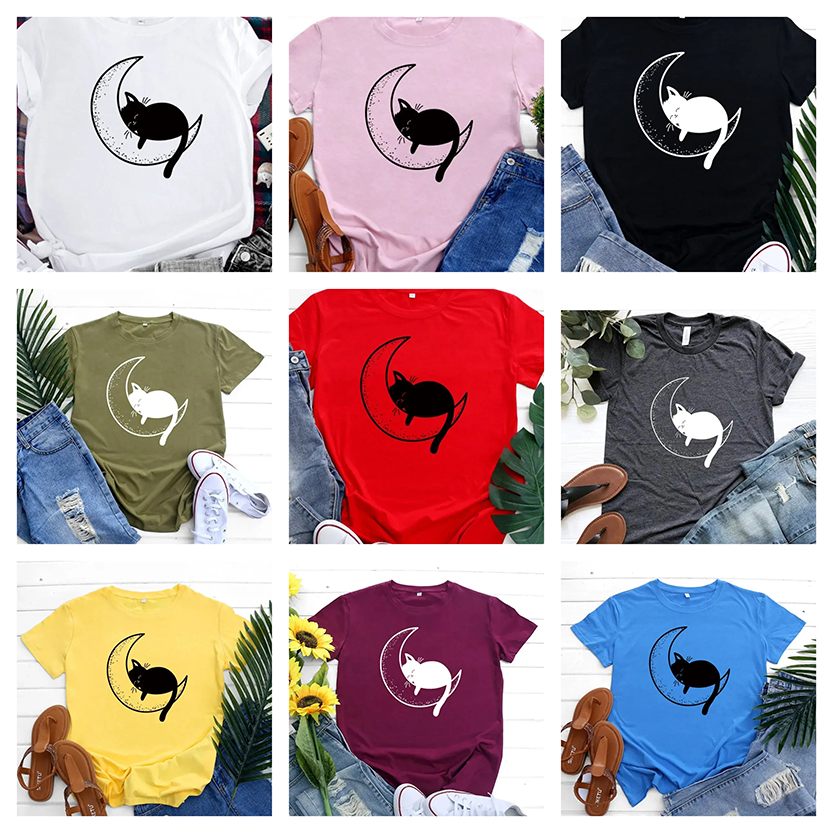 Pat and Pet Emporium | Pet Lovers | Shirts | Women's Cat Moon Tee
