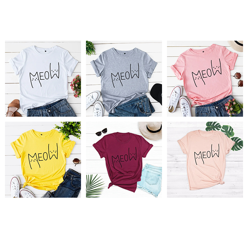Pat and Pet Emporium | Pet Lovers | Shirts | Meow Cat Print Tee