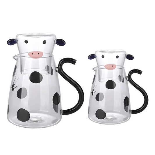 Pat and Pet Emporium | Home Products | Cartoon Cow Glass Jugs