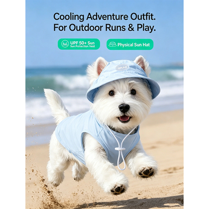 Pat and Pet Emporium | Pet Clothing | Cooling Dog Vest & Hat Set