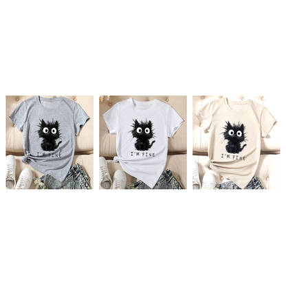 Pat and Pet Emporium | Pet Lovers | Shirts | Women's I'm Fine Cat Tee