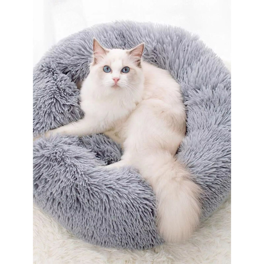 Pat and Pet Emporium | Pet Beds | Fluffy Plush Donut Pet Nest