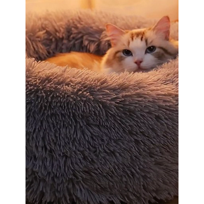Pat and Pet Emporium | Pet Beds | Fluffy Plush Donut Pet Nest