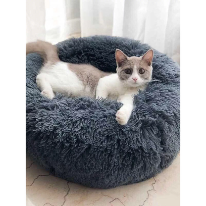 Pat and Pet Emporium | Pet Beds | Fluffy Plush Donut Pet Nest