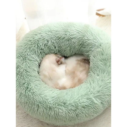 Pat and Pet Emporium | Pet Beds | Fluffy Plush Donut Pet Nest