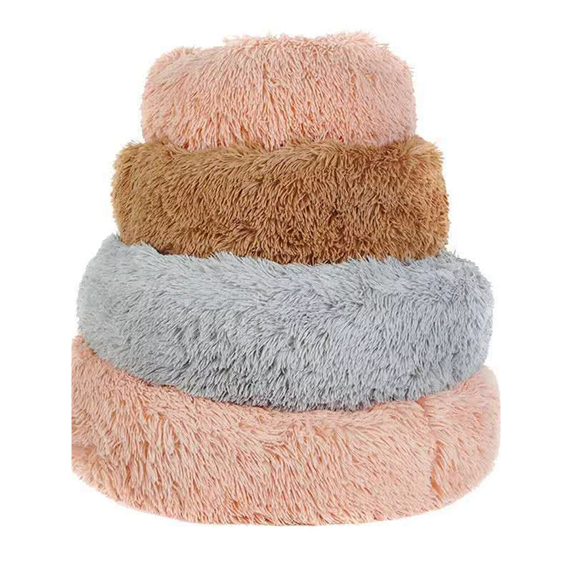 Pat and Pet Emporium | Pet Beds | Fluffy Plush Donut Pet Nest
