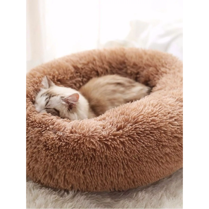 Pat and Pet Emporium | Pet Beds | Fluffy Plush Donut Pet Nest