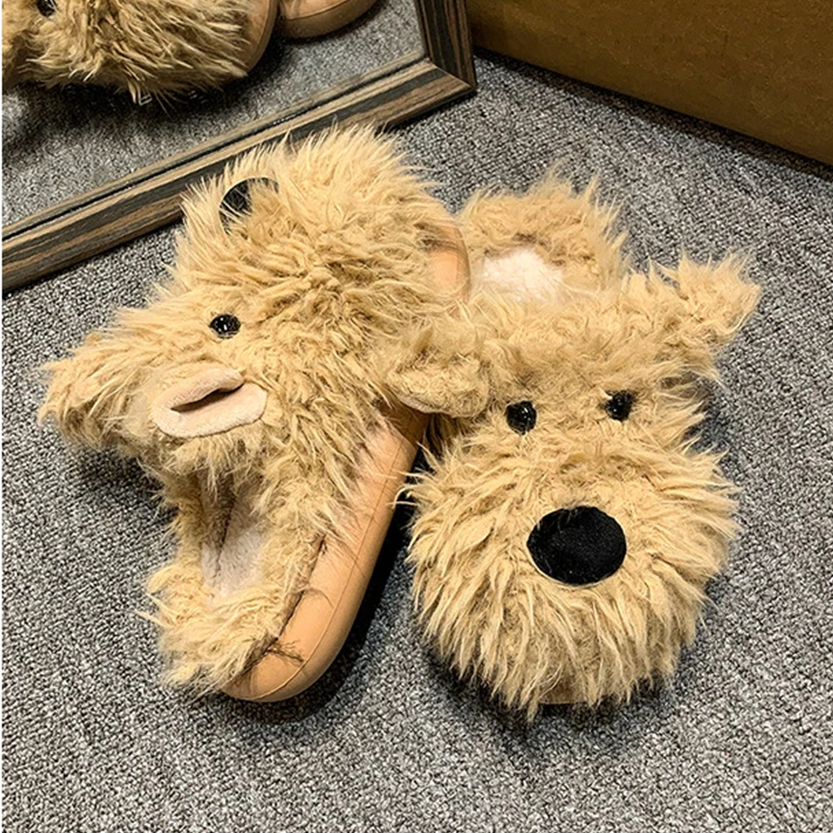 Pat and Pet Emporium | Shoes | Women's Cute Shaggy Dog Slippers