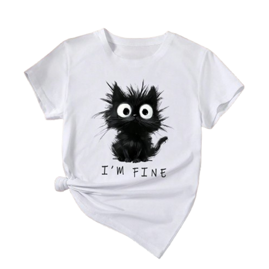 Pat and Pet Emporium | Pet Lovers | Shirts | Women's I'm Fine Cat Tee