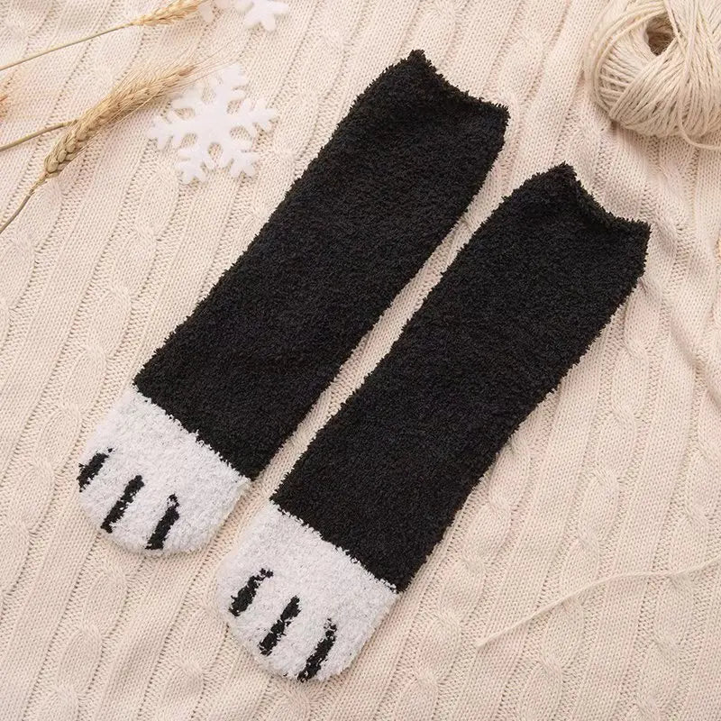 Pat and Pet Emporium | Socks | Women's Fluffy Animal Paw Socks